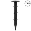 vidaXL Ground Pegs 500 pcs Black &Oslash;3 x 11 cm Plastic