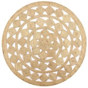 vidaXL Area Rug | Natural | Braided jute | 90 cm diameter | Area Rug | Round