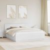 vidaXL Bed Frame with Headboard White 200 x 200 cm Engineered Wood