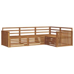 vidaXL Outdoor Sofa Set 4 pcs Natural Solid Acacia Wood
