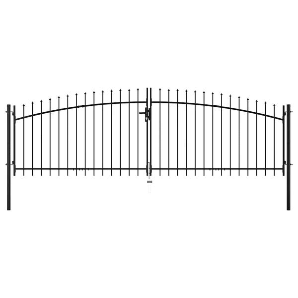 vidaXL Double Door Fence Gate with Spear Top 400x175 cm