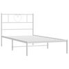 vidaXL Metal Bed Frame without Mattress with Headboard White 75x190cm