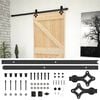 vidaXL Sliding Door 80 x 210 cm Solid Pine Wood Natural and Black