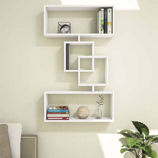 Homemania Wall Shelf Harmony 70x22x117cm White