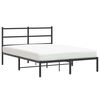 vidaXL Metal Bed Frame without Mattress with Headboard Black 140x200cm