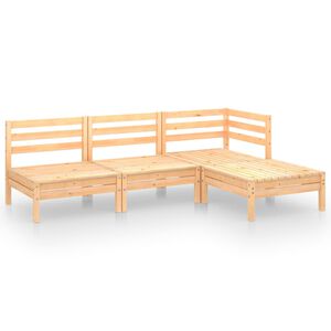 vidaXL 4 Piece Garden Lounge Set Solid Pinewood