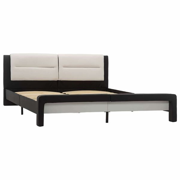 vidaXL Bed Frame with Headboard Black 160 x 200 cm Faux Leather