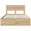 vidaXL Bed Frame with Mattress Sonoma Oak 150 x 200 cm Solid Pine Wood