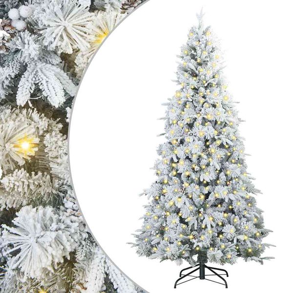 vidaXL Artificial Hinged Christmas Tree White 180 cm PE and PVC