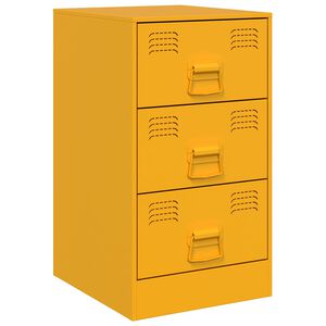 vidaXL Bedside Cabinet Mustard Yellow 34.5x39x62 cm Steel