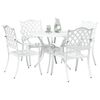 vidaXL Garden Dining Set 5 pcs White Aluminium