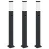 vidaXL Bollard Lights with Sensor 3 pcs 80 cm Black IP44