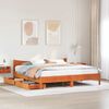 vidaXL Bed Frame with Drawers Wax Brown 200x200 cm Solid Wood Pine