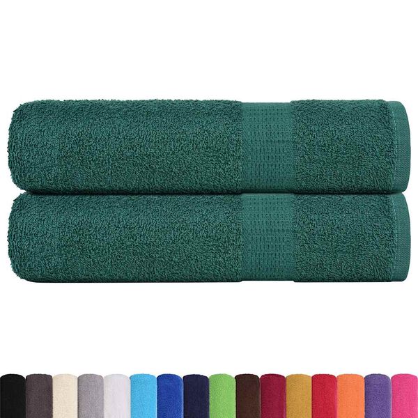 vidaXL Bath Towels 2 pcs Green 100x150 cm 360 gsm 100% Cotton