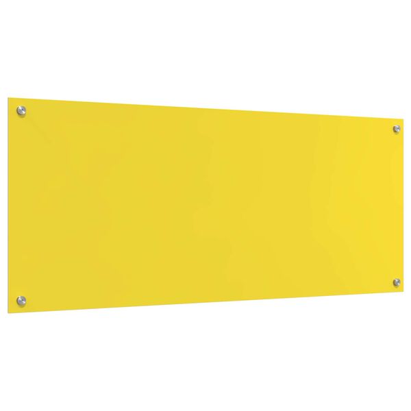 vidaXL Kitchen Backsplash Yellow 120 x 50 x 0.6 cm Tempered Glass