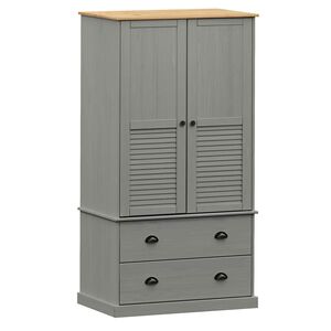 vidaXL Wardrobe VIGO Grey 90x55x170 cm Solid Wood Pine