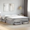 vidaXL Bed Frame with Drawers without Mattress Concrete Grey 140x200 cm