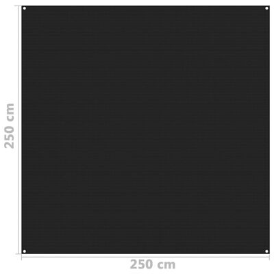 vidaXL Tent Carpet 250x250 cm Black