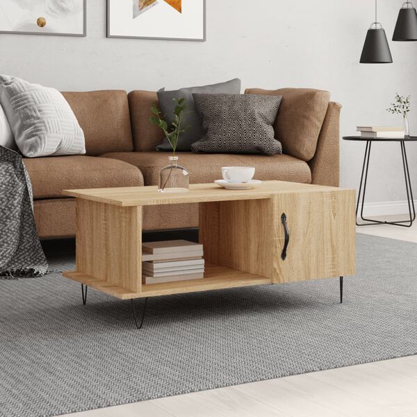 vidaXL Coffee Table Sonoma Oak 90x50x40 cm Engineered Wood