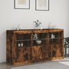 vidaXL Sideboard with LED Lights Smoked Oak 123x37x67 cm