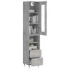 vidaXL Highboard Concrete Grey 34.5x34x180 cm Engineered Wood