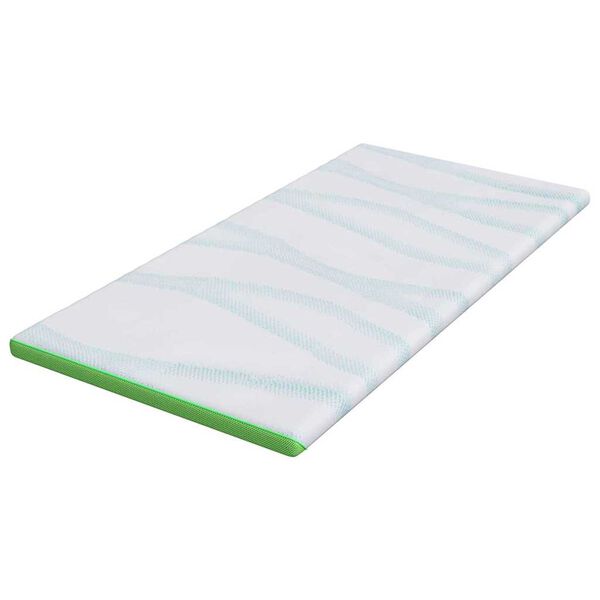 vidaXL Mattress Topper White and Green 120 x 200 x 6 cm Jaquard Fabric