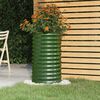 vidaXL Garden Planter Galvanised Steel 40x40x68 cm Green