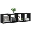 vidaXL Wall Cube Shelf Black 37x29.5x134.5 cm MDF