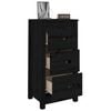 vidaXL Sideboards 2 pcs Black 40x35x80 cm Solid Wood Pine