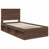 vidaXL Bed Frame with Headboard Brown Oak 100 x 200 cm Solid Pine Wood