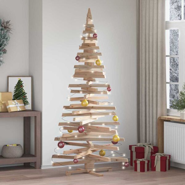 vidaXL Christmas Trees with Stand Natural 210 cm Solid pine wood