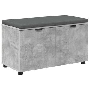 vidaXL Hall Bench with Cushion with Door Concrete Grey 80 x 46 x 46 cm
