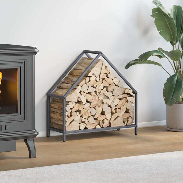 vidaXL Firewood Rack Anthracite 60x25x60 cm Cold-rolled steel