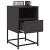 vidaXL Bedside Cabinet Black 36x39x60.5 cm Steel