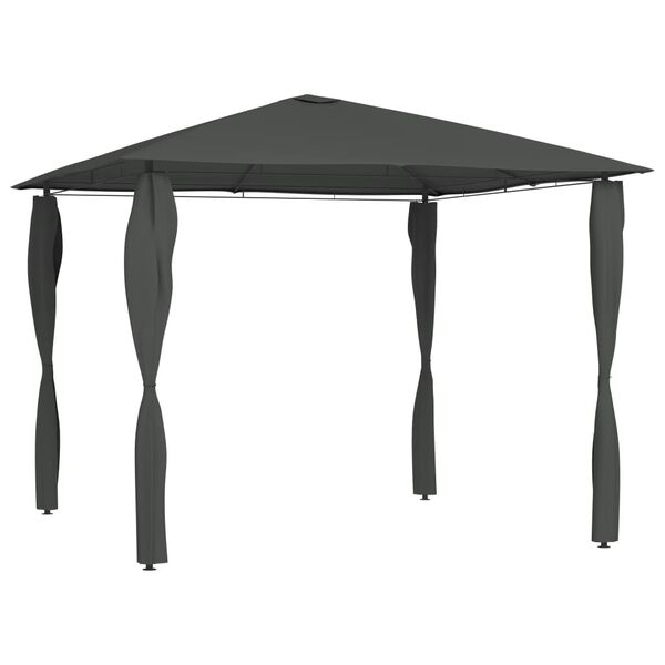 vidaXL Gazebo with Post Covers 3x3x2.6 m Anthracite 160 g/m&sup2;