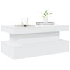 vidaXL Coffee Table with LED Lights White 90x50x40 cm