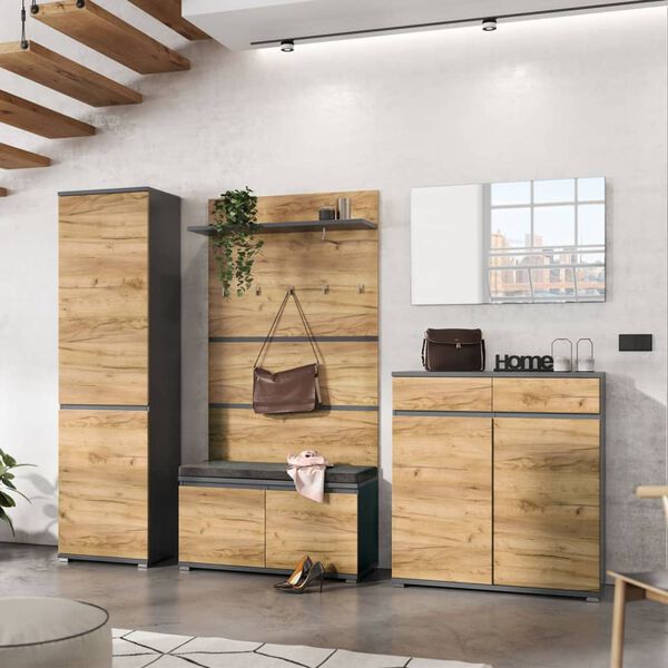 Germania Shoe Cabinet GW-Lissabon Oak and Anthracite