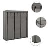 vidaXL Wardrobe with Compartments and Rods Grey 150x45x175 cm Fabric