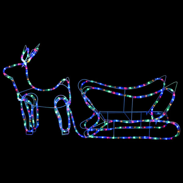 vidaXL Reindeer and Sleigh Christmas Decoration Outdoor 252 LEDs