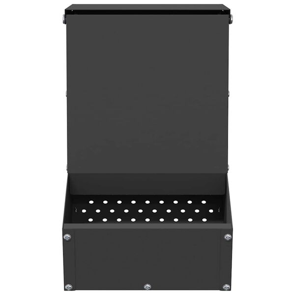 vidaXL Rabbit Feeder Black 17.5 x 26 x 28.5 cm Cold-Rolled Steel