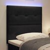 vidaXL LED Headboard with LED Strip Lights Black 100 cm Polyester