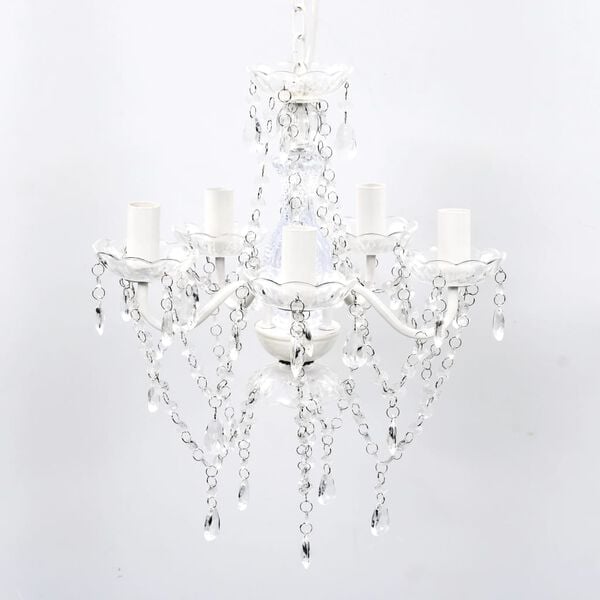 vidaXL Chandelier 5 Bulbs Transparent