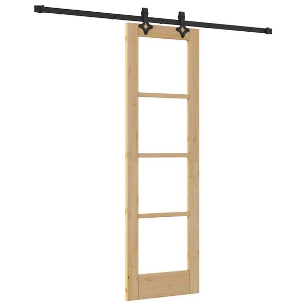 vidaXL Sliding Door ORKDAL Natural and Black 61 x 198.5 cm