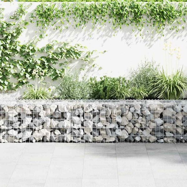 vidaXL Gabion Wall with Covers Galvanised Steel 600x30x50 cm