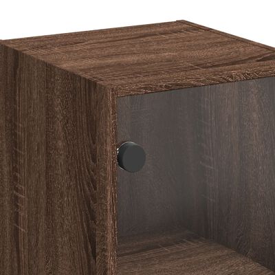 vidaXL Wall Cabinet with Glass Doors Brown Oak 35x37x68.5 cm