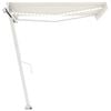 vidaXL Manual Retractable Awning with LED 300x250 cm Cream