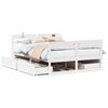 vidaXL Bed Frame without Mattress White 150x200 cm King Size Solid Wood Pine