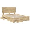 vidaXL Bed Frame with Drawer Sonoma Oak 150 x 200 cm Engineered Wood
