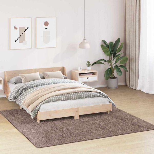 vidaXL Anti-slip Shaggy Rug Brown 200 x 200 cm PP