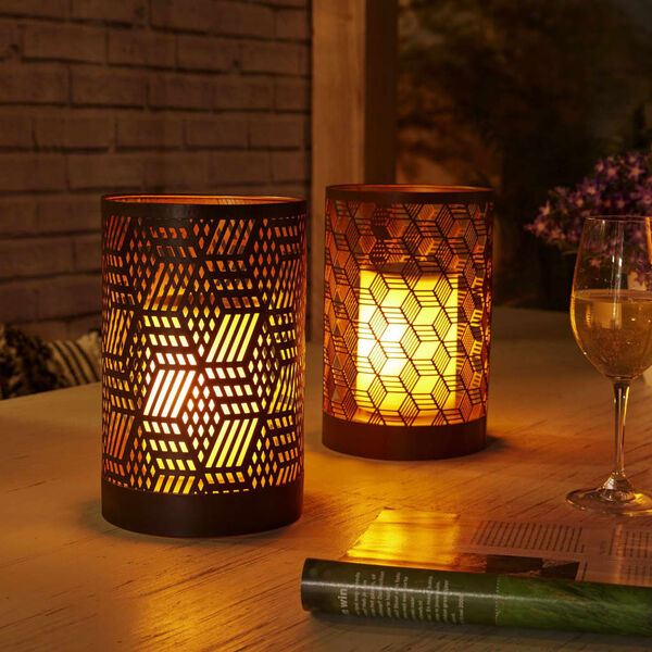 Luxform Solar LED Garden Table Light Swindon Brown and Copper